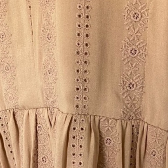 BCBGeneration Women's Drop Waist Eyelet Embroidered Tan Romper S - Picture 9 of 14